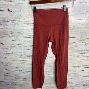 Lululemon Align Pant II *25" Capri orange high rise athletic leggings size 4